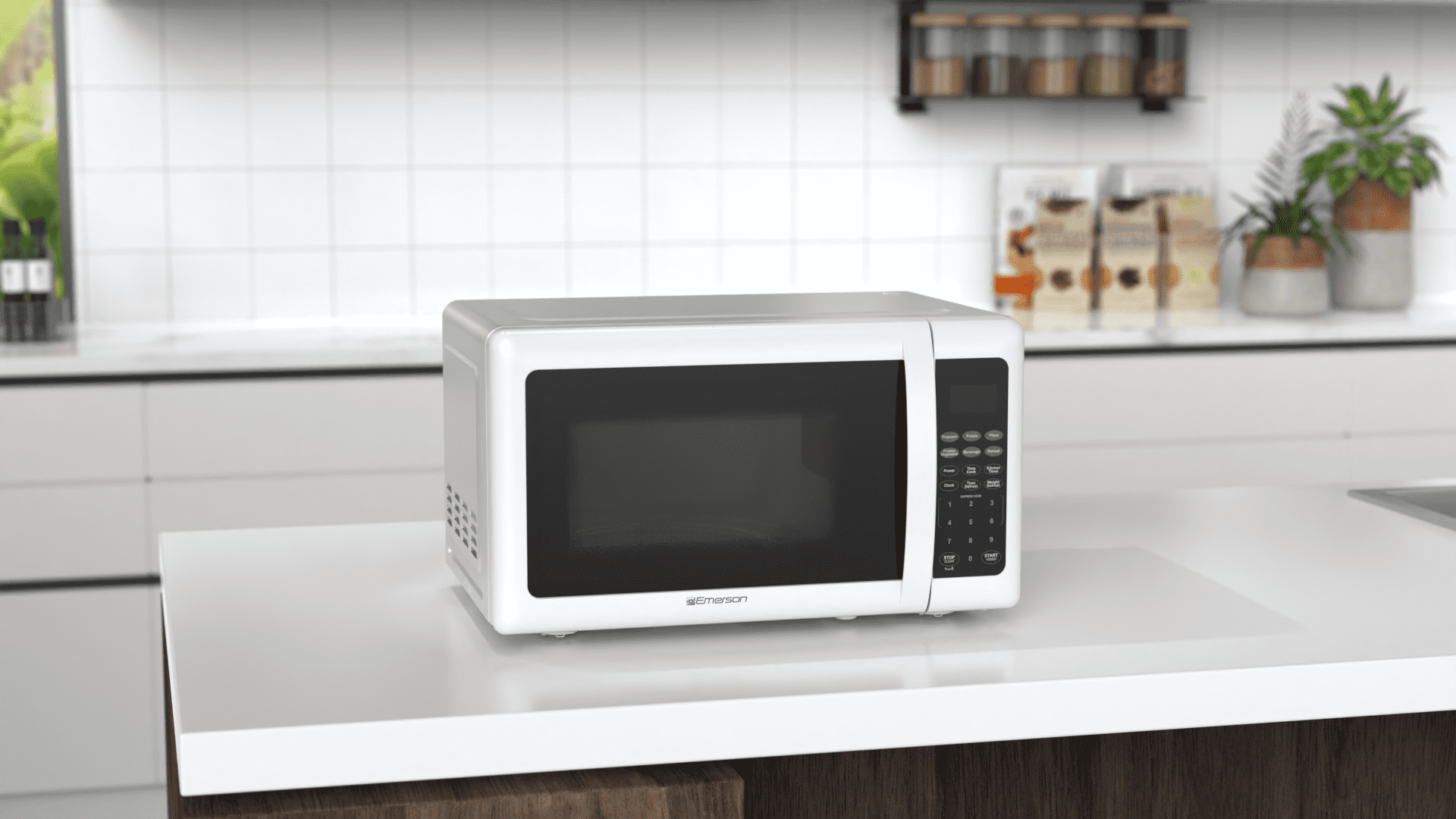Emerson 0.7 Cu. Ft. 700 Watt, White Microwave Oven with Touch Control, MW7302W