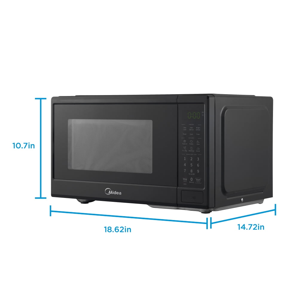 Midea 0.9 Cu. Ft. Countertop Microwave Oven, 6 Auto Programs, 10 Power Level, Black, EM9P022CVPMB