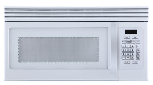 Black+Decker EM044KJNP10A 1.6-Cu. Ft. Over-the-Range Microwave with Top Mount Air Recirculation Vent, White