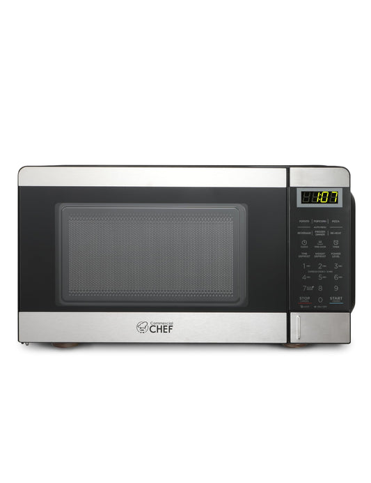 Commercial Chef CHM770SS Countertop Microwave Oven, 0.7 Cubic feet, Stainless Steel, Condition: New