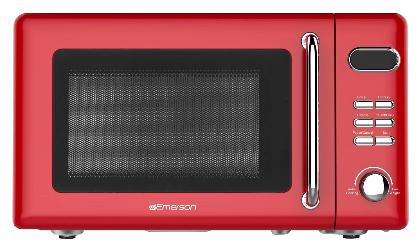 Emerson 0.7 Cu Ft, 700W Red Retro Countertop Microwave Oven, MWR7020RD