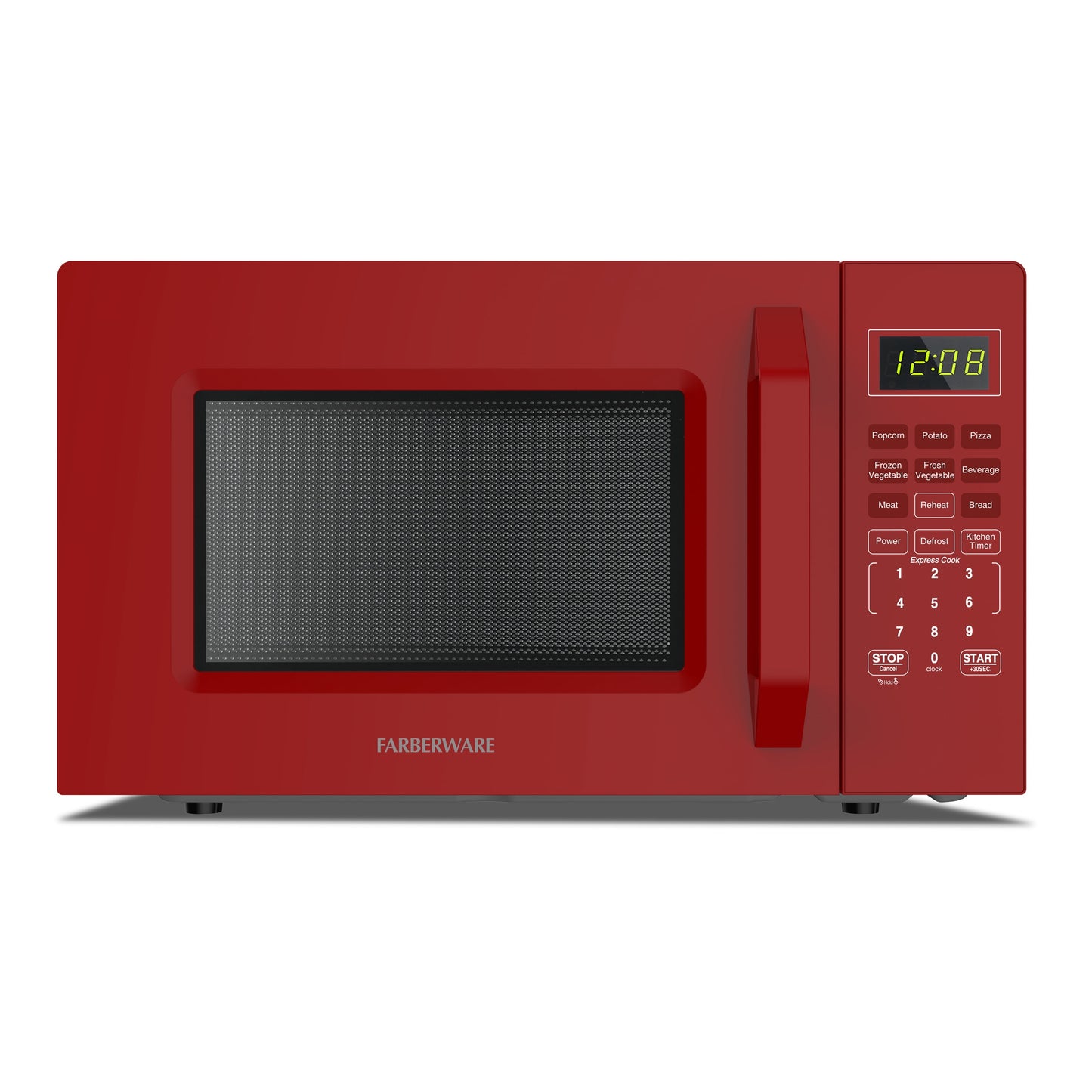 Farberware 700-Watt Compact Countertop Microwave Oven – 0.7 Cu. Ft., Red
