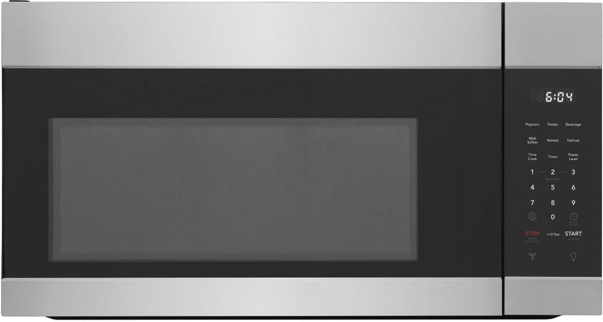 Frigidaire FMOS1746BS 1.7 cu. ft. Over-the-Range Microwave Oven featuring 1,000 Watts of power, a two-speed 300 CFM ventilation system, Quick Start and Auto Cook functions inished in stainless steel