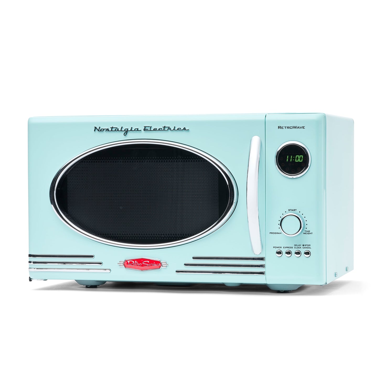 Nostalgia Retro Countertop Microwave Oven - Large 800-Watt - 0.9 cu ft - 12 Pre-Programmed Cooking Settings - Digital Clock - Kitchen Appliances - Pink
