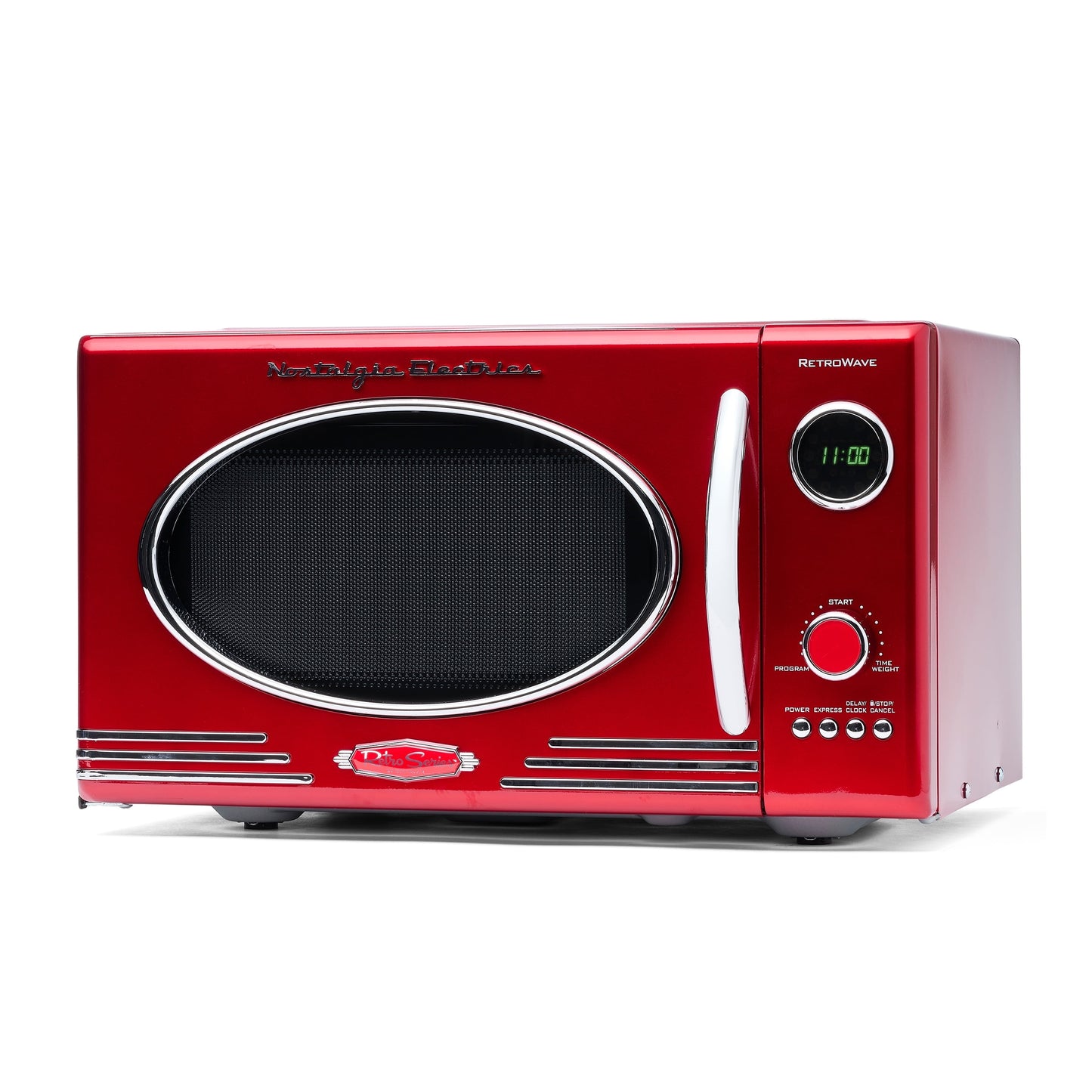 Nostalgia Retro Countertop Microwave Oven - Large 800-Watt - 0.9 cu ft - 12 Pre-Programmed Cooking Settings - Digital Clock - Kitchen Appliances - Pink