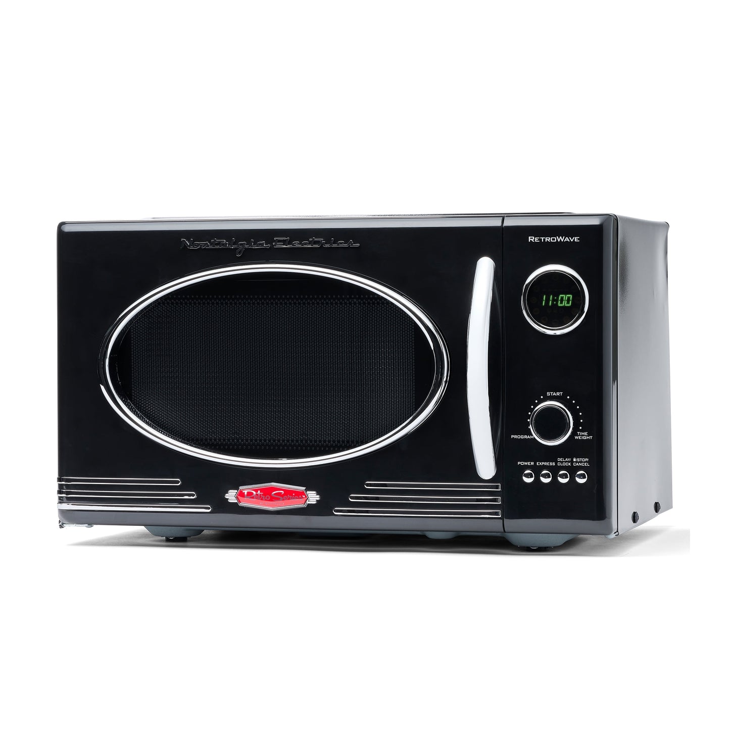Nostalgia Retro Countertop Microwave Oven - Large 800-Watt - 0.9 cu ft - 12 Pre-Programmed Cooking Settings - Digital Clock - Kitchen Appliances - Pink