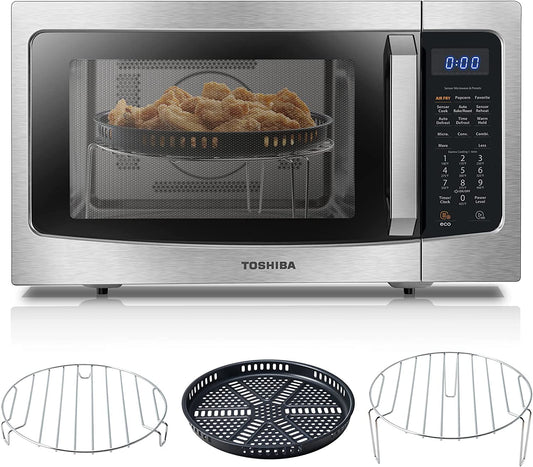 TOSHIBA 4-in-1, 1.5 cu. ft., Countertop Microwave Oven, Smart Sensor, 1000 Watts, ML-EC42P(SS), Stainless Steel