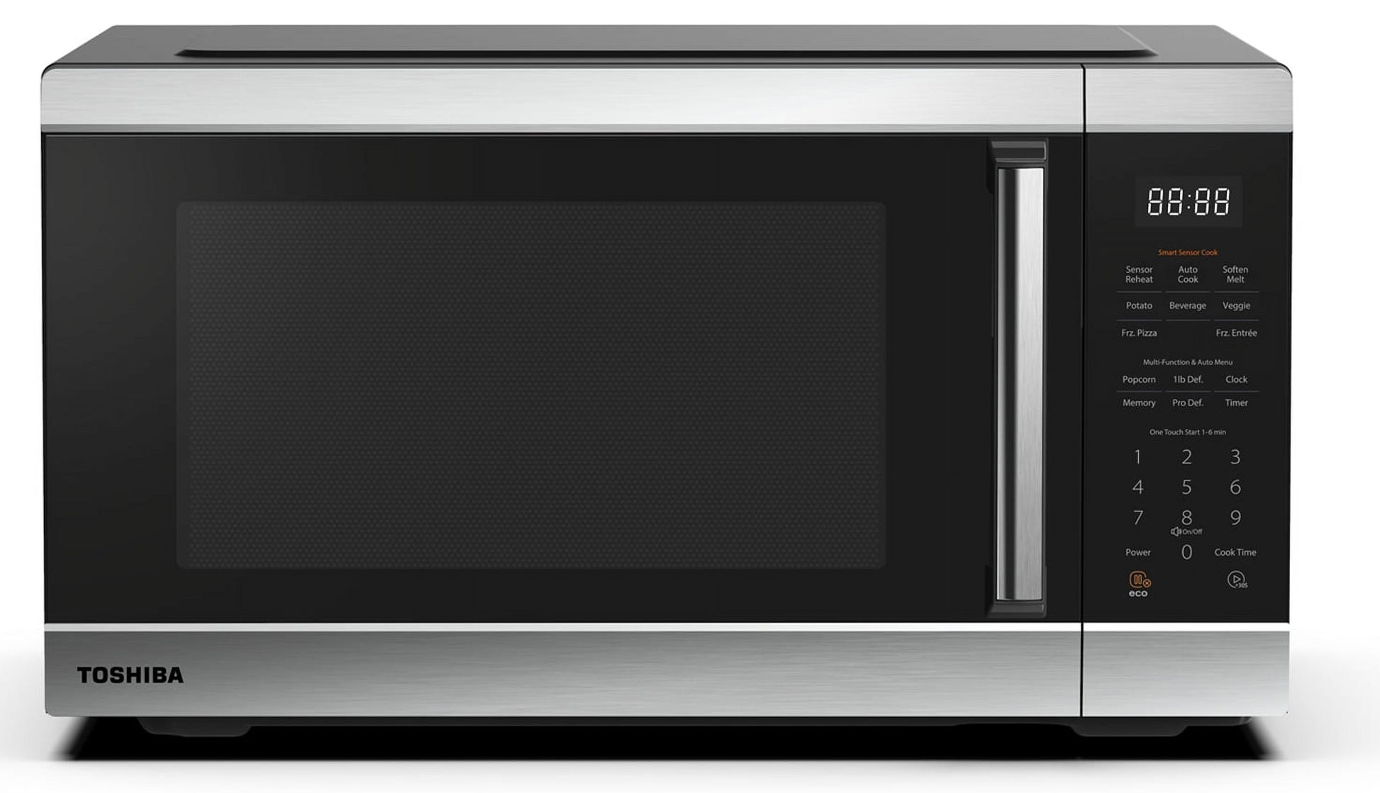 Toshiba 2.0 Cu. ft. Family-Size 1200-Watt Stainless Steel Microwave Oven with Sensor