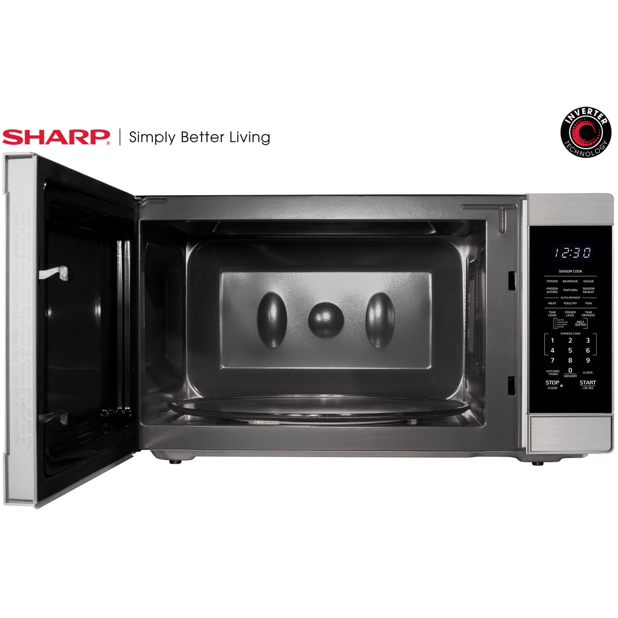 Sharp 2.2 cu ft Countertop Microwave Ovens in Stainless