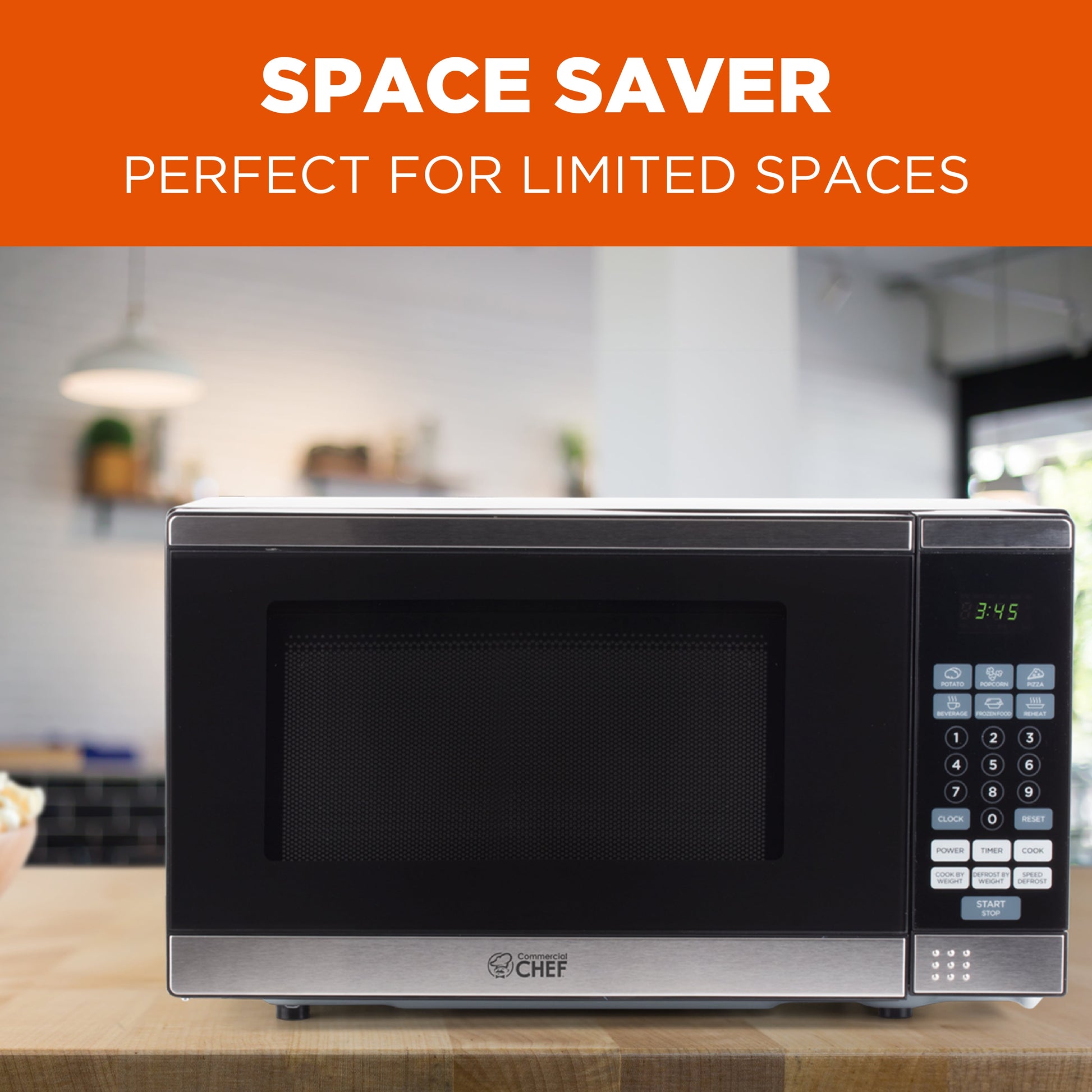 Commercial Chef CHM770SS Countertop Microwave Oven, 0.7 Cubic feet, Stainless Steel, Condition: New