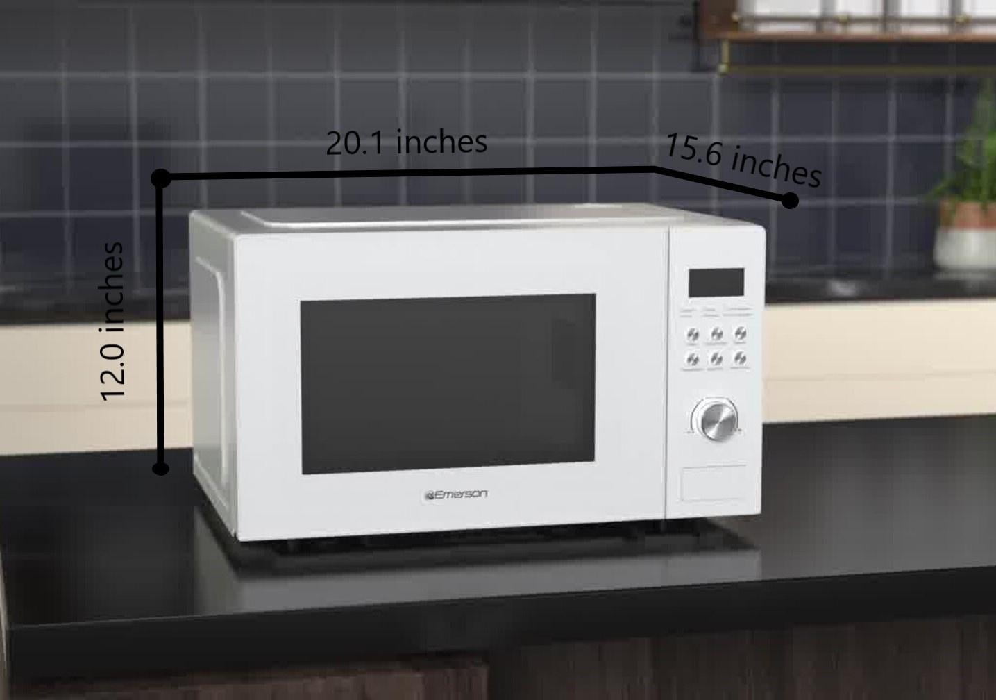 Emerson 1.1 Cu Ft, 1000W White Countertop Microwave Oven, MW1101W