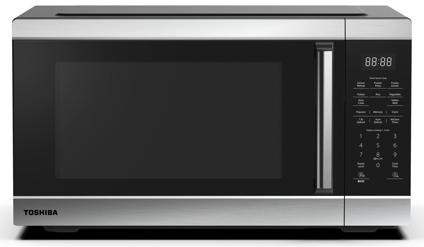 Toshiba 2.0 Cu. ft. Family-Size 1200-Watt Stainless Steel Microwave Oven with Sensor