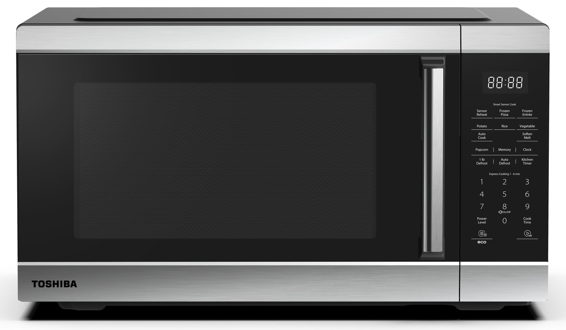 Toshiba 2.0 Cu. ft. Family-Size 1200-Watt Stainless Steel Microwave Oven with Sensor