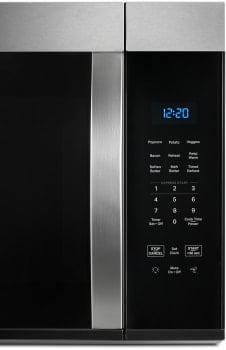 Whirlpool 1.7 cu. ft. Over-the-Range Microwave Oven with 1,000 Watts, 2-Speed 300 CFM Venting System, Add 30 Seconds, Dishwasher-Safe Turntable Plate, and Cooktop Lighting: Stainless Steel