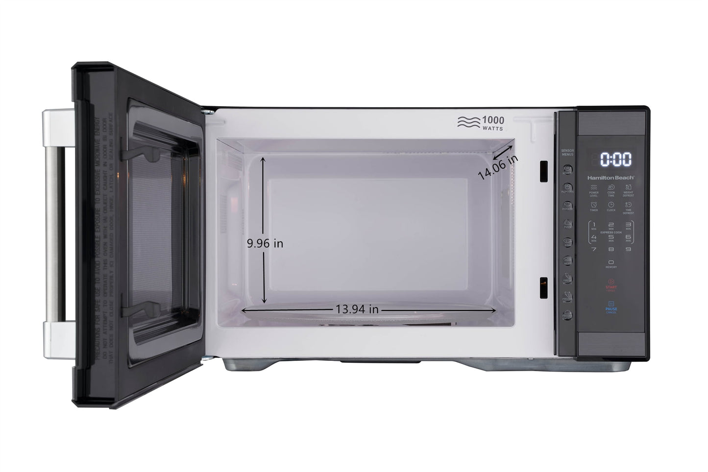 Hamilton Beach 1.1 cu ft Countertop Microwave Ovens in Black Stainless Steel