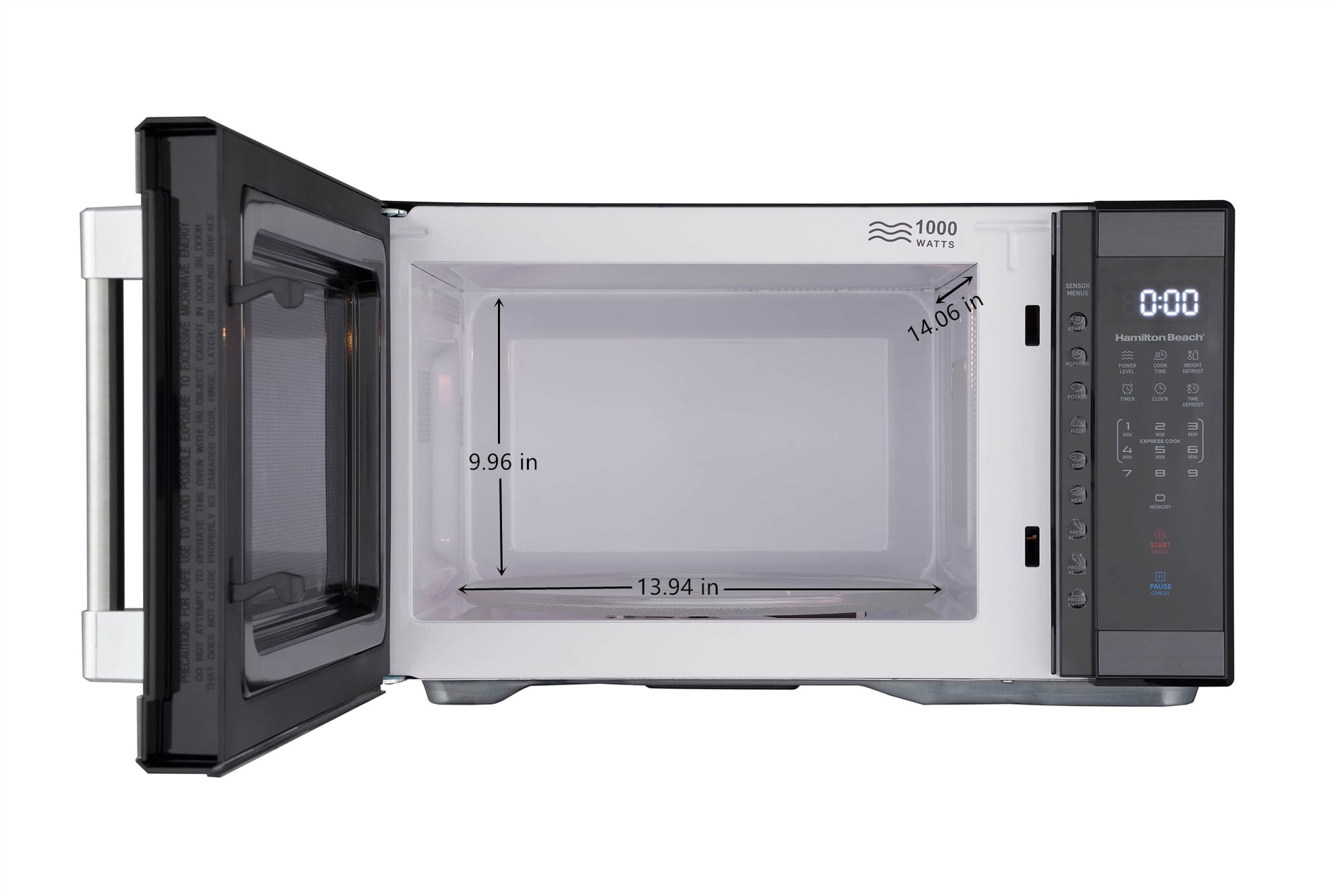 Hamilton Beach 1.1 cu ft Countertop Microwave Ovens in Black Stainless Steel