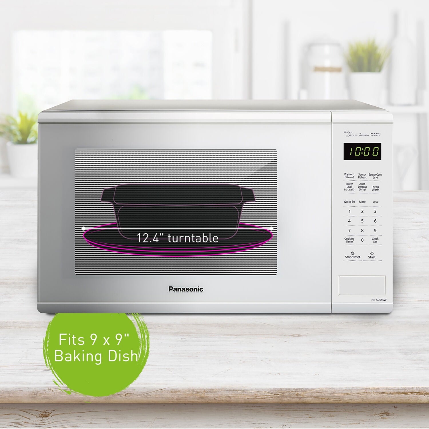 Panasonic  New 1.3 Cu. ft. 1100W Genius Sensor Countertop Microwave Oven in White
