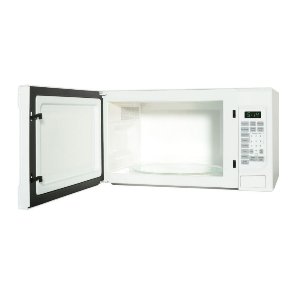 GE GCST14S1WWW 1.4 Cu. Ft. Countertop Microwave Oven with Weight and Time Defrost, Two-Step Child Lock, and Instant-On Controls (White on White)
