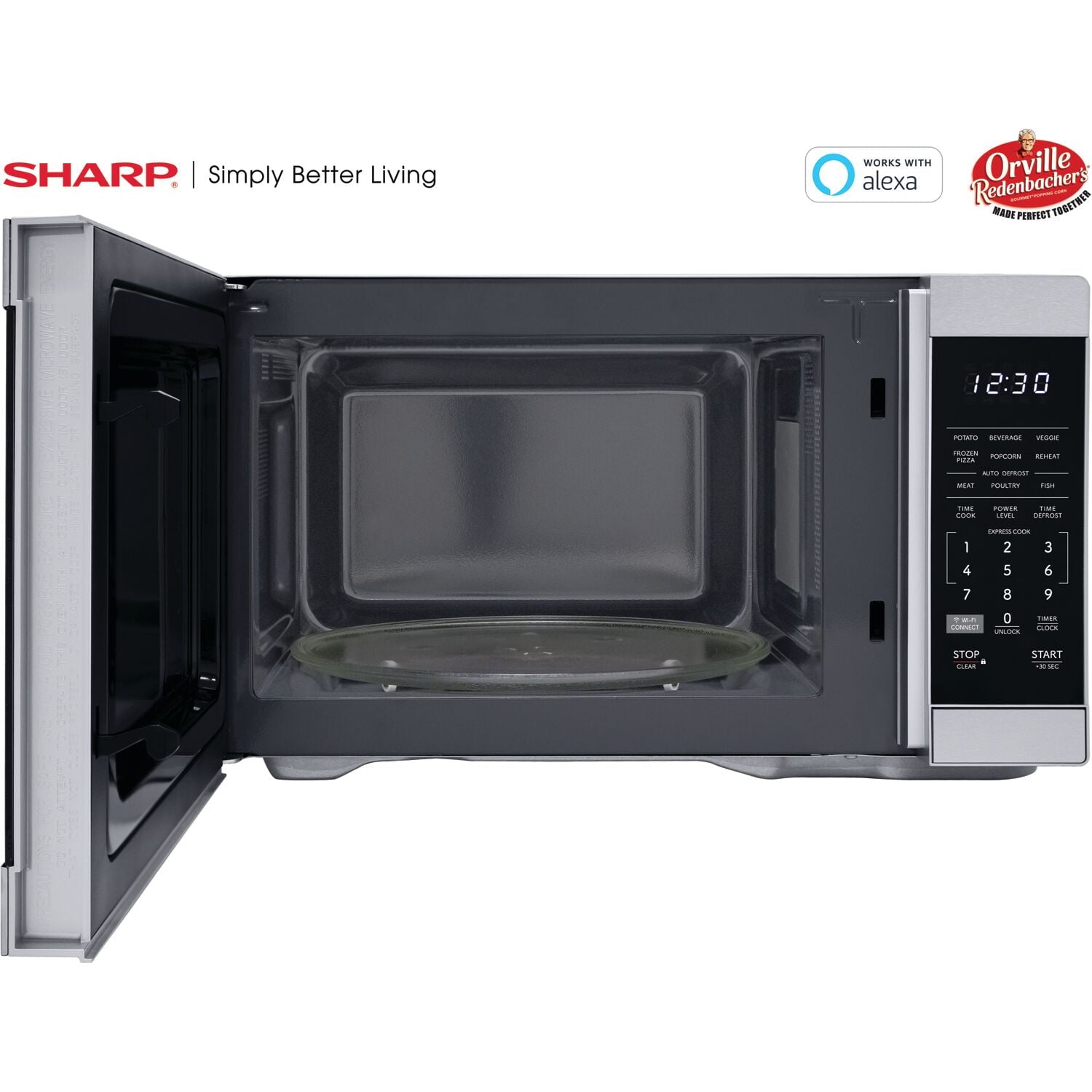 Sharp New  1.1 CF Smart Countertop Microwave Oven, Orville Redenbacher's Certified, ZSMC1169KS