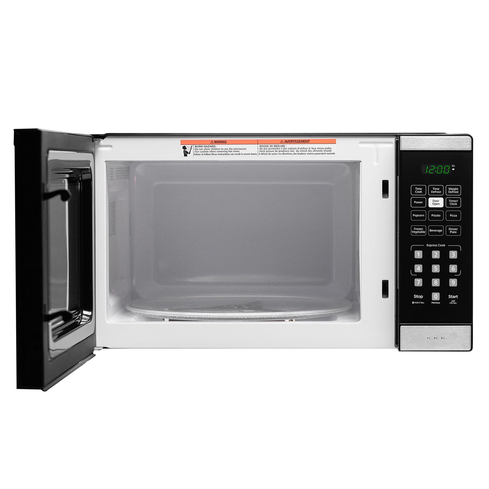 Danby 1.1 cu. ft. Countertop Microwave in Black and Stainless Steel (DBMW1126BBS)