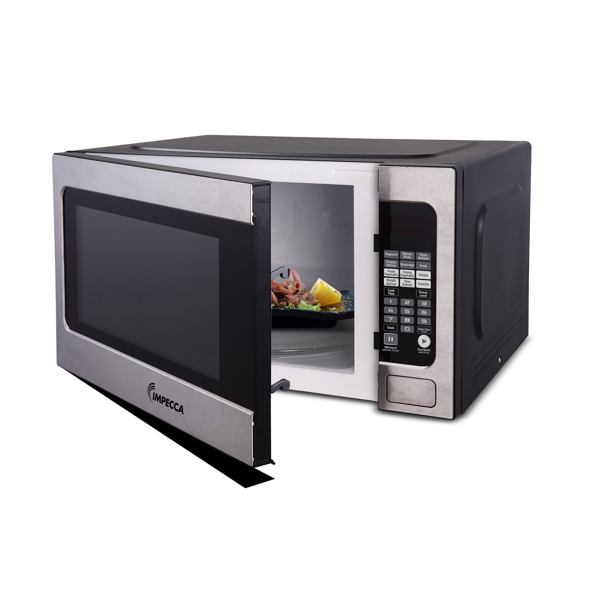 Impecca 2.2 Cubic Foot Microwave, Stainless Steel, 1200 Watts