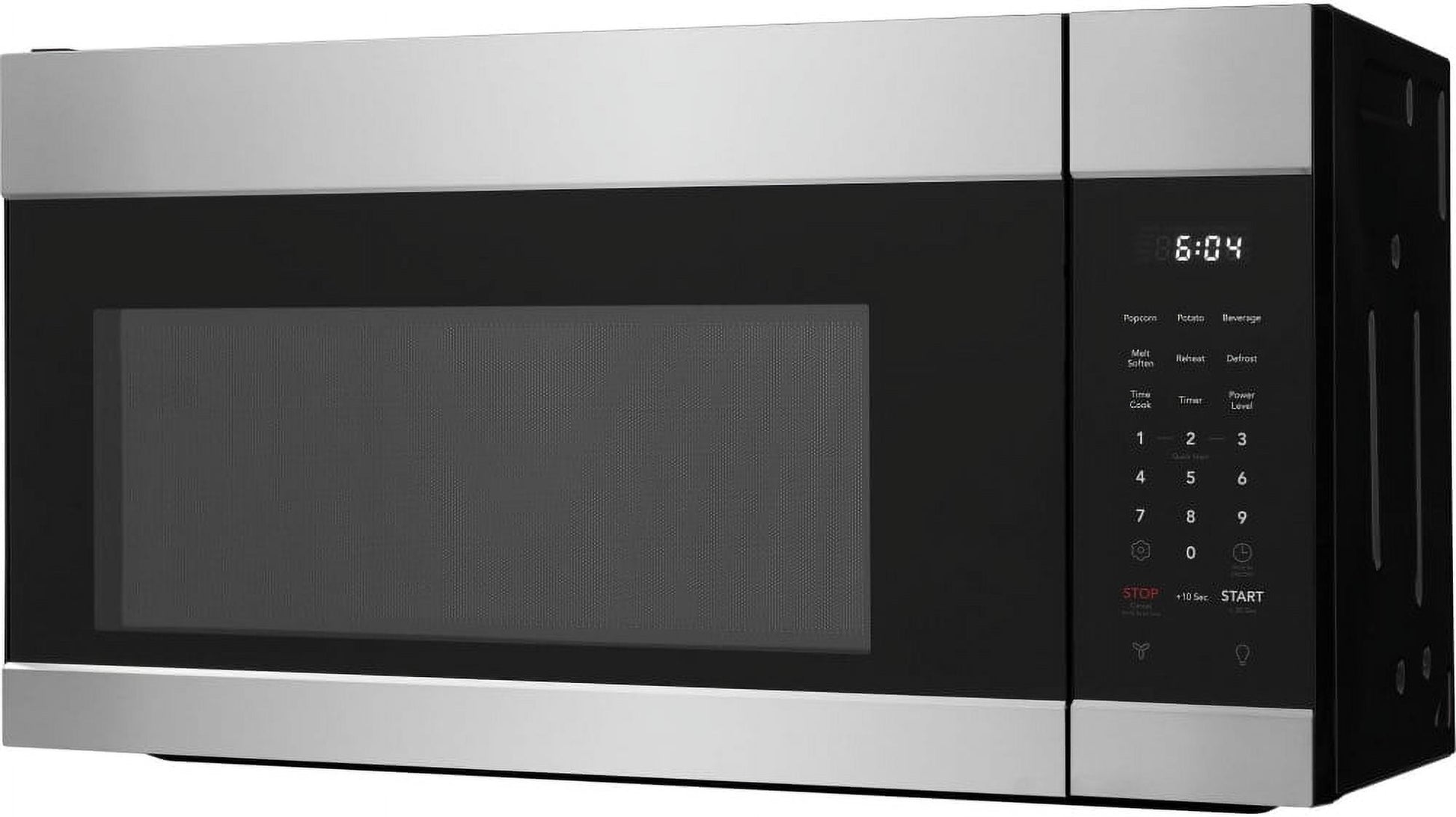Frigidaire FMOS1746BS 1.7 cu. ft. Over-the-Range Microwave Oven featuring 1,000 Watts of power, a two-speed 300 CFM ventilation system, Quick Start and Auto Cook functions inished in stainless steel