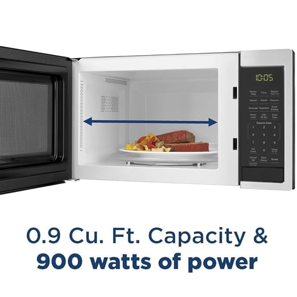 GE Countertop Microwave Oven, 900-watt 0.9 Cu. Ft, Stainless Steel