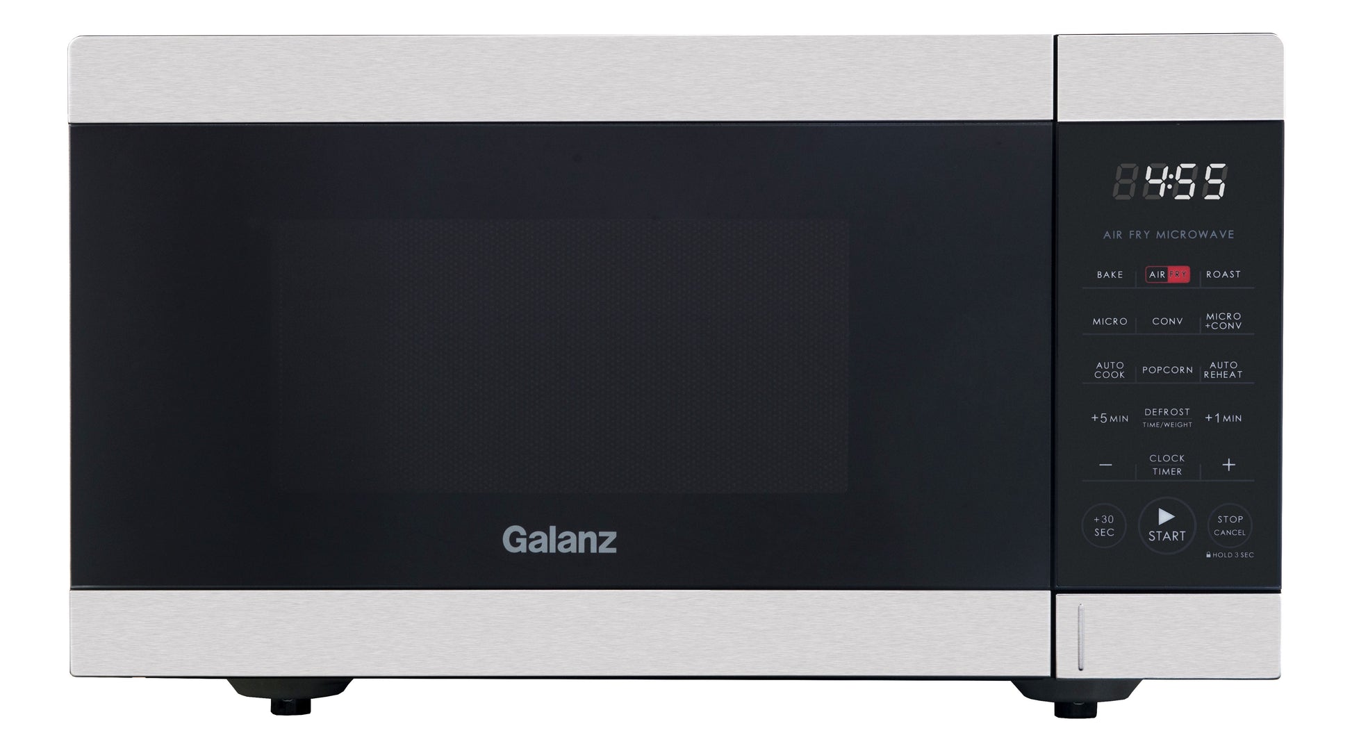 Galanz 0.9 Cu ft Air Fry Countertop Microwave, 900 Watts, Stainless Steel, New