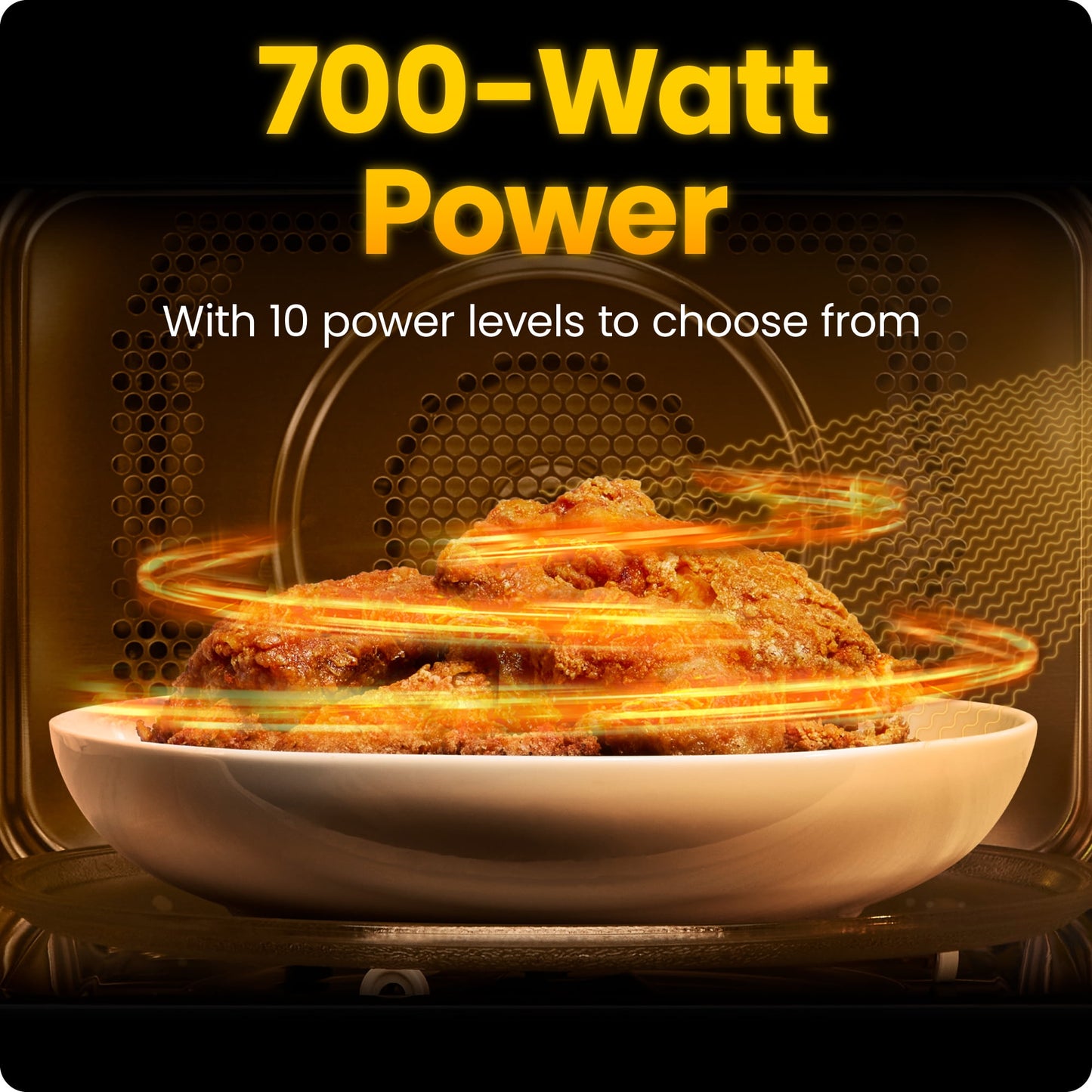 Chefman Countertop Microwave Oven 0.7 Cu. Ft., 700 Watts with 6 Presets and 10 Power Levels - Black
