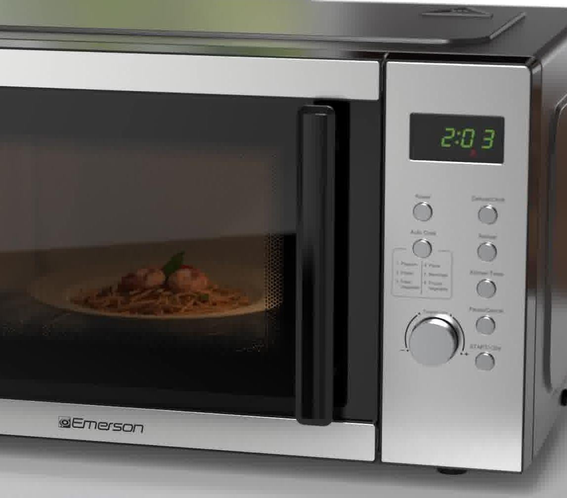 Emerson 0.9 Cu Ft, 900W Digital Control Countertop Microwave Oven, Stainless Steel - MW9005SS