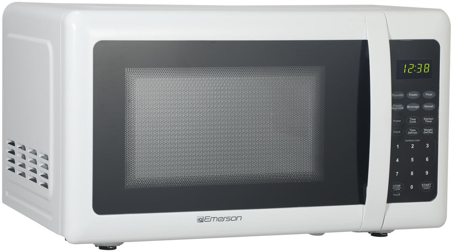 Emerson 0.7 Cu. Ft. 700 Watt, White Microwave Oven with Touch Control, MW7302W